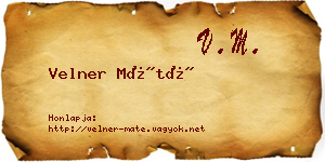Velner Máté névjegykártya